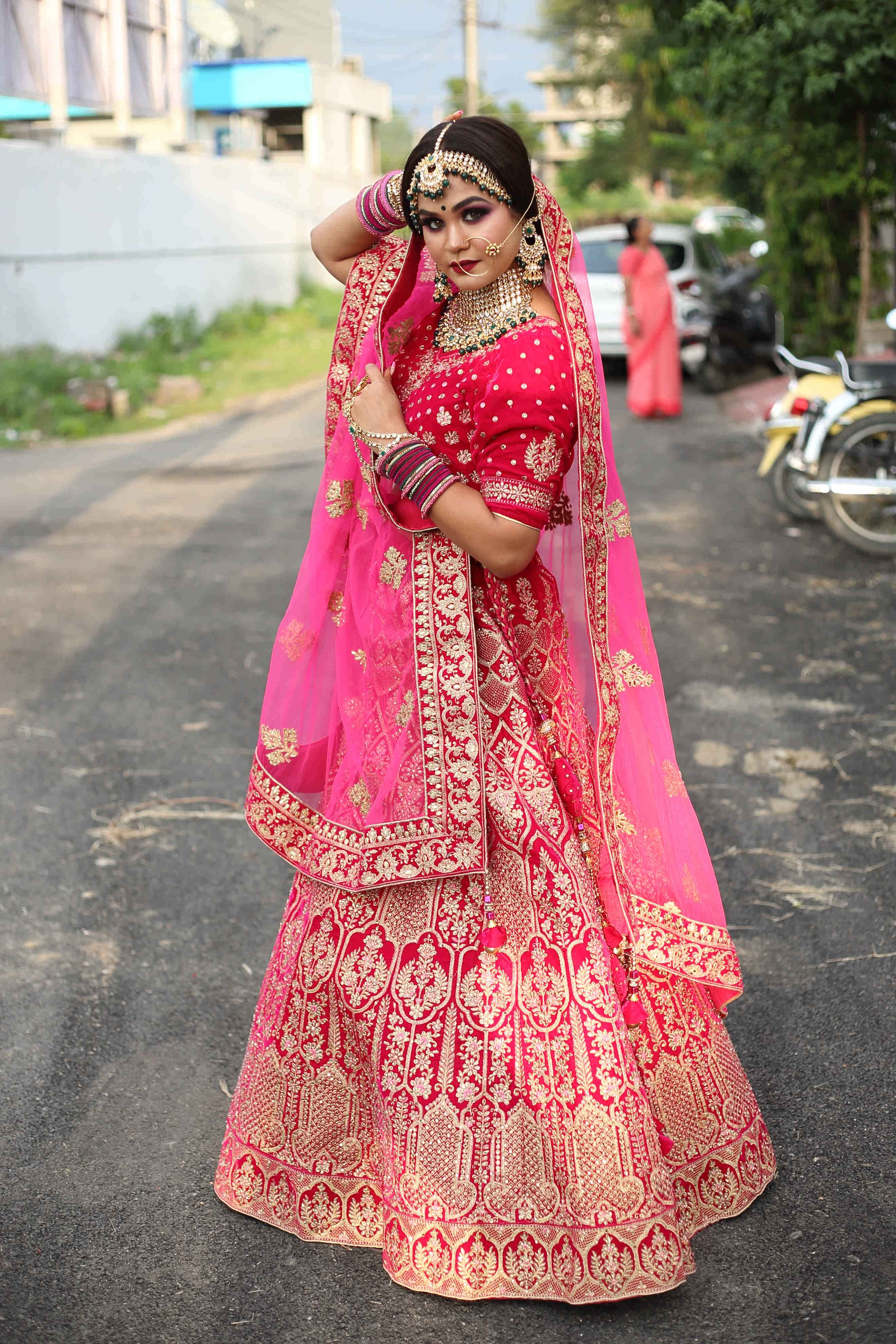 Designer Pink Bridal Lehenga - FAN-C-YA-NO